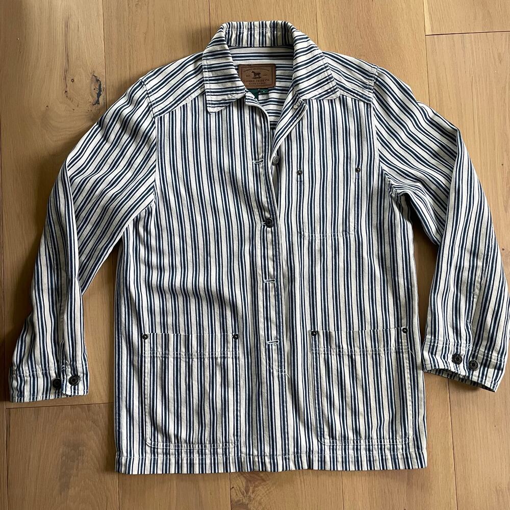 Ralph Lauren Railroad Striped Denim Barn Chore Coat Small
